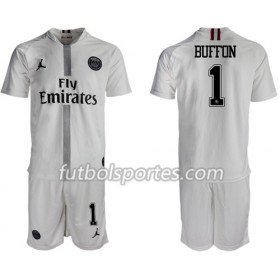 Camisetas Paris Saint Germain Buffon 1 Jordan Blanco Niño Tercera Equipacion 2018/2019